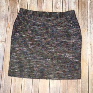MULTI COLORED LINED SKIRT BY LOFT SZ 12